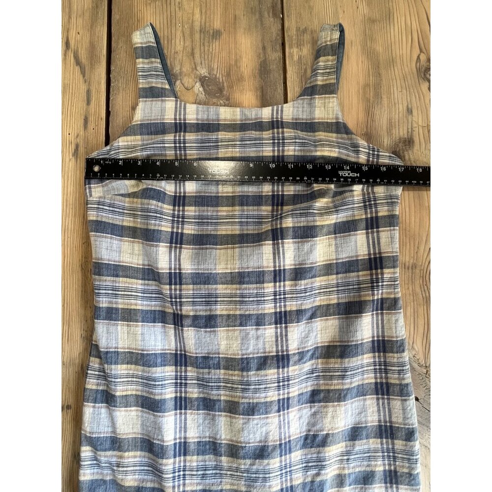 Arizona Jean Co. Sleeveless Pencil Dress Juniors 7 Blue Plaid 90s - Picture 9 of 10